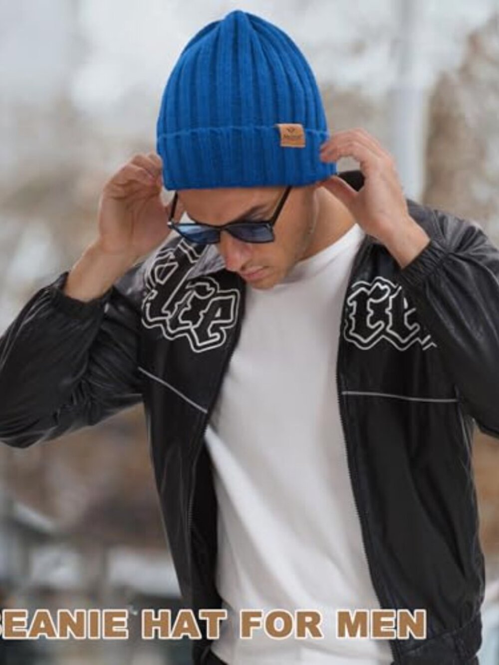 Warm Double-Layered Knit Beanie Hat with Soft Lining - Picture 5 of 7